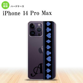 iPhone14 ProMax iPhone14 Pro Max スマホケース 背面ケース ハードケース トランプ 帯 黒 青 +アルファベット 2022年 9月発売 nk-i14pm-525i