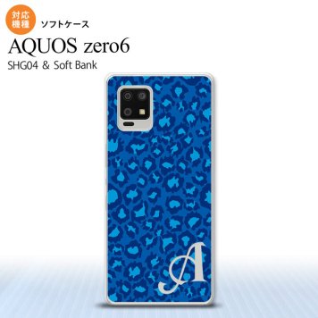 SHG04 SHG04 ZERO6 AQUOS zero6 スマホケース ソフトケース 豹柄 B 青 +アルファベット メンズ レディース nk-zero6-tp896i