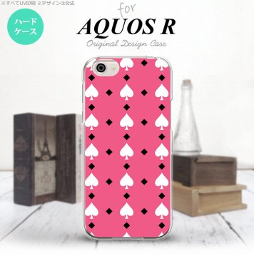 【SH03J】【スマホケース/スマホカバー】【アクオス R】SH03J スマホケース AQUOS R SH-03J カバー アクオス R トランプ(スペード) ピンク×白 nk-sh03j-542【メール便送料無料】