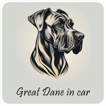 ドッグ カーステッカー イラスト付 Dog in Car グレートデン Aタイプ セーフティサイン 犬種別 正方形 13x13cm シール リア あおり運転対策 Dog Sticker 屋外 屋内 防水 かわいい おしゃれ 安全対策 カーサイン