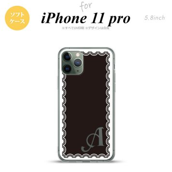 iPhone11Pro iPhone11 Pro スマホケース ソフトケース レース 白 黒 +アルファベット メンズ レディース nk-i11p-tp363i