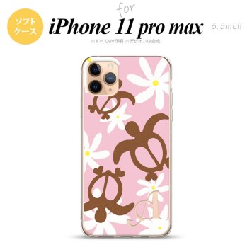 iPhone11ProMax iPhone11pro max スマホケース ソフトケース ホヌ ティアレ ピンク +アルファベット メンズ レディース nk-i11pm-tp1080i