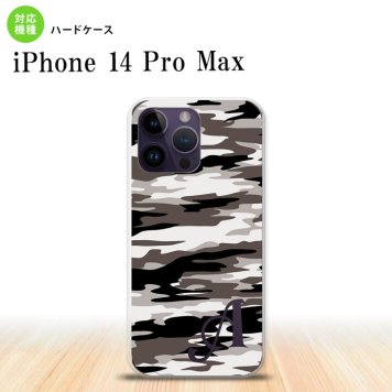 iPhone14 ProMax iPhone14 Pro Max スマホケース 背面ケース ハードケース タイガー 迷彩 A グレー +アルファベット 2022年 9月発売 nk-i14pm-1160i