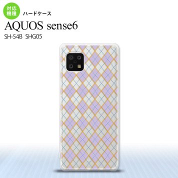 SH-54B SHG05 AQUOS sense6 スマホケース ハードケース アーガイル クリア 紫 メンズ レディース nk-sens6-1410
