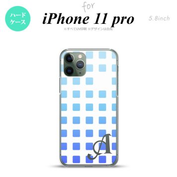 iPhone11Pro iPhone11 Pro スマホケース ハードケース スクエア ドット 青 +アルファベット メンズ レディース nk-i11p-1366i
