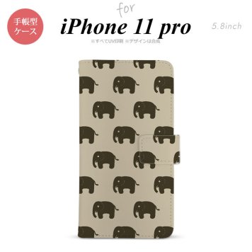 iPhone11Pro iPhone11 Pro 手帳型スマホケース カバー ゾウ ベージュ  nk-004s-i11p-dr772