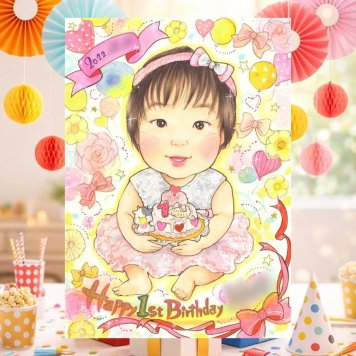 バースデーのお祝いに、写真から仕上げる手描き似顔絵です。 誕生日 似顔絵 ギフト プレゼント 贈り物 名入れ 手描き バースデー サプライズ お祝い 記念 友人 恋人 彼女 彼氏 名入れ 下書き確認 修正無料 似てる 喜ばれる 一生もの 親孝行 一生もの バースデー 記念 宝物 カラフル 快気祝い おしゃれ お祝いの品 感謝 メモリアルギフト おすすめ 披露宴 初任給 オーダーメイド