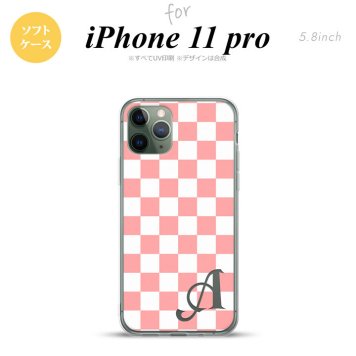 iPhone11Pro iPhone11 Pro スマホケース ソフトケース スクエア 白 ピンク +アルファベット メンズ レディース nk-i11p-tp765i