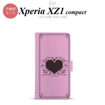 【手帳型 スマホ カバー ケース】【SO02K】【エクスペリア XZ1】手帳型 ケース SO-02K スマホ カバー Xperia XZ1 Compact エクスペリア 飾りハート（B) ピンク nk-004s-so02k-dr612【メール便送料無料】