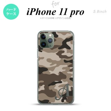 iPhone11Pro iPhone11 Pro スマホケース ハードケース ウッドランド 迷彩 B 茶 +アルファベット メンズ レディース nk-i11p-1156i