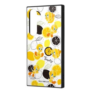Galaxy S24 /ルーニー・テューンズ / ハイブリッドケース KAKU / トゥイーティー_総柄 ※送料無料(ポスト投函)
