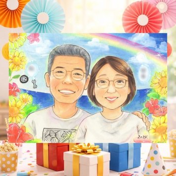 記念日のお祝いに、似顔絵ギフトのサプライズを贈りませんか。 両親 似顔絵 贈り物 名入れ ギフト プレゼント 手描き 記念日 誕生日 お祝い 結婚記念日 恋人 彼氏 両親 彼女 下書き確認 名入れ 修正無料 似てる 喜ばれる そっくり 親孝行 一生もの 宝物 夫婦 記念日 オリジナル 傘寿祝い 白寿祝い キレイ メモリアルギフト ホワイトデー 感激 長寿祝い 応援 米寿祝い クリスマス 家族
