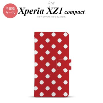 【手帳型 スマホ カバー ケース】【SO02K】【エクスペリア XZ1】手帳型 ケース SO-02K スマホ カバー Xperia XZ1 Compact エクスペリア ドット・水玉 赤 nk-004s-so02k-dr839【メール便送料無料】