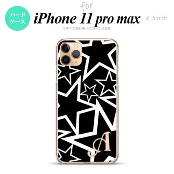 iPhone11ProMax iPhone11pro max スマホケース ハードケース 星 黒 白 +アルファベット メンズ レディース nk-i11pm-1121i