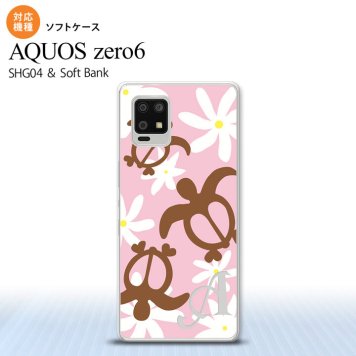 SHG04 SHG04 ZERO6 AQUOS zero6 スマホケース ソフトケース ホヌ ティアレ ピンク +アルファベット メンズ レディース nk-zero6-tp1080i