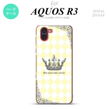 SH-04L SHV44 R3 AQUOS R3 スマホケース カバー 王冠 黄 nk-r3-1454