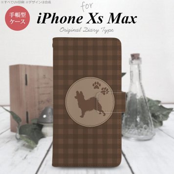 iPhone XS Max 手帳型 スマホ ケース カバー アイフォン パピヨン 茶【アイフォーン XS マックス,iPhone,XS,Max,メール便 送料無料】