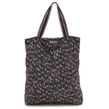 キャスキッドソン Cath Kidston トートバッグ エコバッグ 折りたたみバッグ Tote Foldaway Graphite Grey Bluebells フラワー柄ダークグレー系マルチ 756662