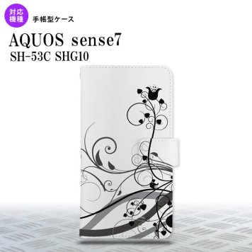 sense7 sense7 手帳型スマホケース カバー 草 ボタニカル 黒 2022年 11月発売 nk-004s-sens7-dr1628