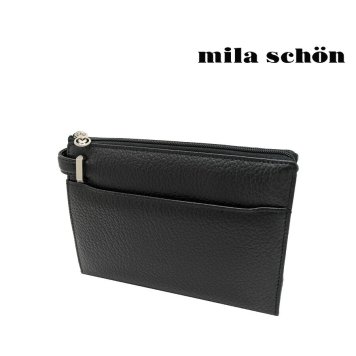 【mila schon】197212 ミラショーン ネロ クラッチバッグ セカンドバッグ 日本製 レザー 牛革 使いやすい コンパクト メンズ プレゼント ギフト ブラック
