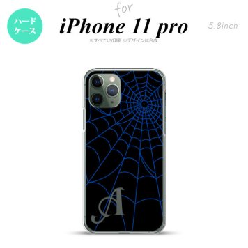 iPhone11Pro iPhone11 Pro スマホケース ハードケース 蜘蛛 巣 A 青 +アルファベット メンズ レディース nk-i11p-933i