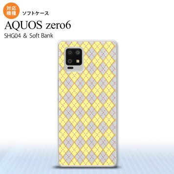 SHG04 SHG04 ZERO6 AQUOS zero6 スマホケース ソフトケース アーガイル クリア 黄 メンズ レディース nk-zero6-tp1406