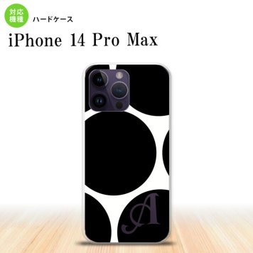 iPhone14 ProMax iPhone14 Pro Max スマホケース 背面ケース ハードケース 水玉 B 白 黒 +アルファベット 2022年 9月発売 nk-i14pm-1114i
