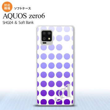 SHG04 SHG04 ZERO6 AQUOS zero6 スマホケース ソフトケース 水玉 パープル +アルファベット メンズ レディース nk-zero6-tp1373i