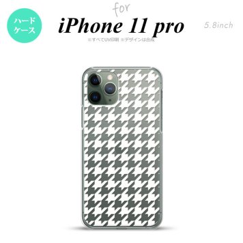 iPhone11Pro iPhone11 Pro スマホケース ハードケース 千鳥 格子 大 白 クリア メンズ レディース nk-i11p-929