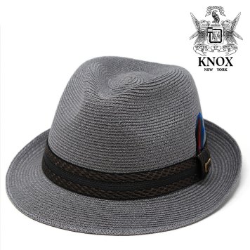 KNOX ハット 帽子 メンズ ブランド NEWYORK 中折れハット ノックス ヘンプ HEMP 麦わら 麻 天然繊維 紳士 夏の帽子 高級 光沢 グレー メンズハット 紳士帽子 40代 50代 60代 70代 ファッション 中折れ帽 男性 おしゃれ 通販 父の日
