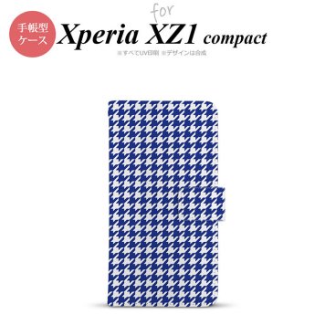 【手帳型 スマホ カバー ケース】【SO02K】【エクスペリア XZ1】手帳型 ケース SO-02K スマホ カバー Xperia XZ1 Compact エクスペリア 千鳥柄 青白 nk-004s-so02k-dr905【メール便送料無料】