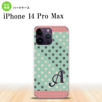 iPhone14 ProMax iPhone14 Pro Max スマホケース 背面ケース ハードケース ドット 水玉 C ミント ピンク +アルファベット 2022年 9月発売 nk-i14pm-1651i