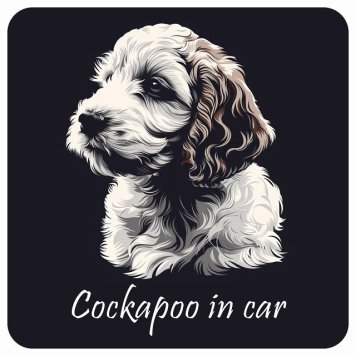 ドッグ カーステッカー イラスト付 Dog in Car コッカプー Bタイプ セーフティサイン 犬種別 正方形 13x13cm シール リア あおり運転対策 Dog Sticker 屋外 屋内 防水 かわいい おしゃれ 安全対策 カーサイン