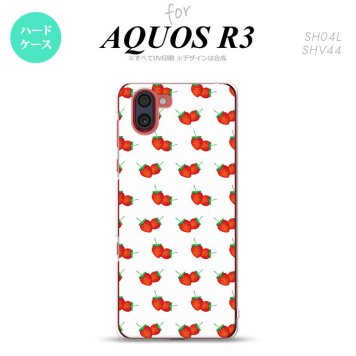 SH-04L SHV44 R3 AQUOS R3 スマホケース カバー 苺 イチゴ 小 白 赤 nk-r3-043