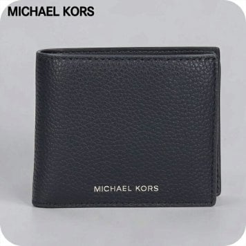 マイケルコース 二つ折り財布 二折財布 コンパクト メンズ ブランド MICHAEL KORS クーパー ロゴ ワンポイント 無地 36T4LCOF3L-BK BLACK 黒