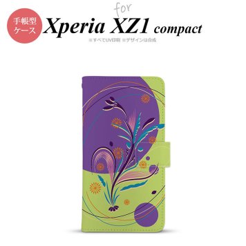 【手帳型 スマホ カバー ケース】【SO02K】【エクスペリア XZ1】手帳型 ケース SO-02K スマホ カバー Xperia XZ1 Compact エクスペリア 和柄 紫×緑 nk-004s-so02k-dr1229【メール便送料無料】