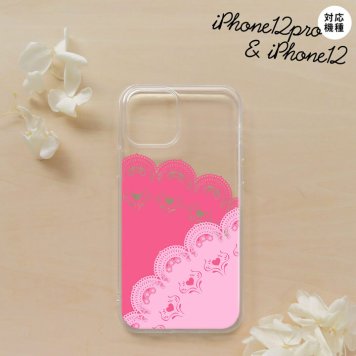 iPhone12/iPhone12pro iPhone12 / iPhone12pro スマホケース ソフトケース レース B ピンク メンズ レディース nk-i12-tp727
