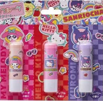フルーツ リップクリーム 5本 セット サンリオ キャラクター 保湿 潤い スティック リップバーム 乾燥対策 唇ケア コスメ ギフト プレゼント かわいい まとめ買い サンリオ正規ライセンス品
