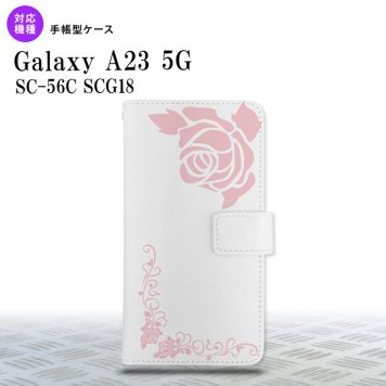Galaxy A23 GalaxyA23 手帳型スマホケース カバー バラ クリア ピンク 2022年 10月発売 nk-004s-a23-dr1067