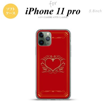 iPhone11Pro iPhone11 Pro スマホケース ソフトケース ハート 飾り 赤 金 メンズ レディース nk-i11p-tp618