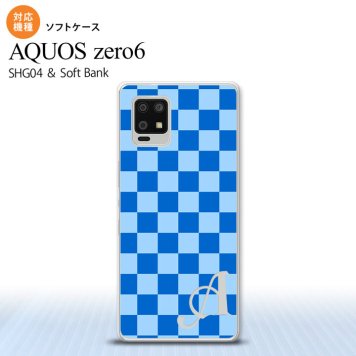 SHG04 SHG04 ZERO6 AQUOS zero6 スマホケース ソフトケース スクエア 青 水色 +アルファベット メンズ レディース nk-zero6-tp769i