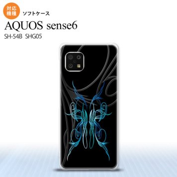 SH-54B SHG05 AQUOS sense6 スマホケース ソフトケース ピンスト 黒 青 メンズ レディース nk-sens6-tp1242
