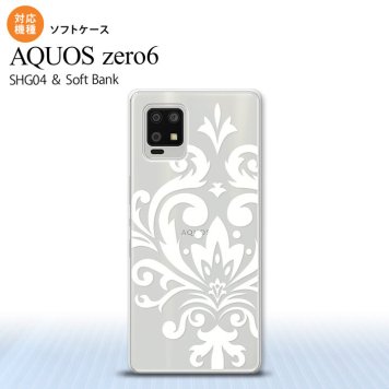 SHG04 SHG04 ZERO6 AQUOS zero6 スマホケース ソフトケース ダマスク D 白 メンズ レディース nk-zero6-tp1037