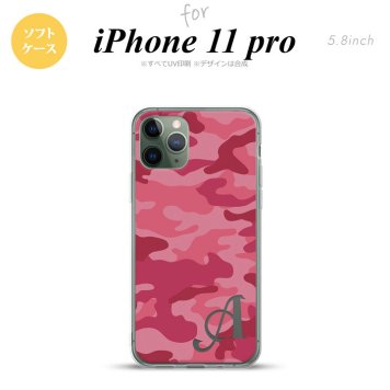 iPhone11Pro iPhone11 Pro スマホケース ソフトケース ウッドランド 迷彩 A ピンク +アルファベット メンズ レディース nk-i11p-tp1147i