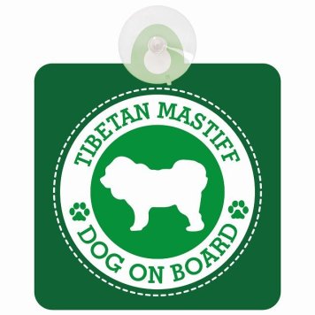 セーフティサイン DOG ON BOARD Tibetan Mastiff チベタンマスティフ グリーン 安全運転 車内用 吸盤タイプ 煽り運転対策 収れん火災防止タイプ 安全対策 カーサイン 吸盤 肉球マーク
