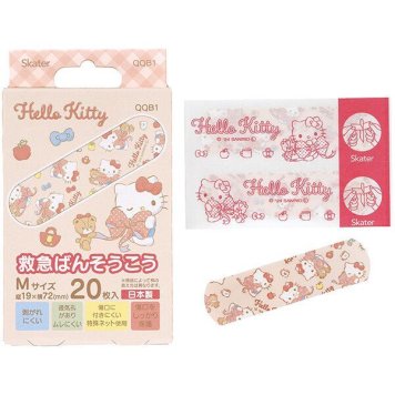 ハローキティ ビッグリボン 救急絆創膏(ばんそうこう) M 20枚入 スケーター ※送料無料(ポスト投函)