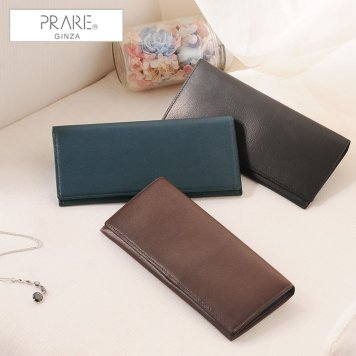 PRAIRIE GINZA/プレリー キッドレザー 二つ折り長財布 日本製/レディース本革 仔山羊革 プレリー ブランド財布 二つ折り収納 小銭入れ バイカラー 女性ギフト   春財布(09000054r) 敬老の日 クリスマス 母の日