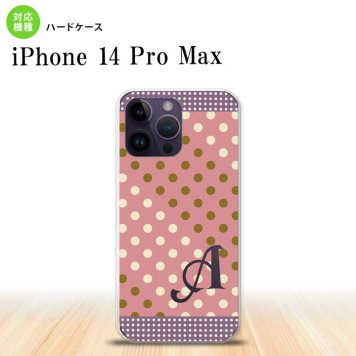 iPhone14 ProMax iPhone14 Pro Max スマホケース 背面ケース ハードケース ドット 水玉 C サーモンピンク 紫 +アルファベット 2022年 9月発売 nk-i14pm-1653i