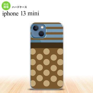 iPhone13mini iPhone13 mini ケース ハードケース ドット ボーダー 茶  nk-i13m-783