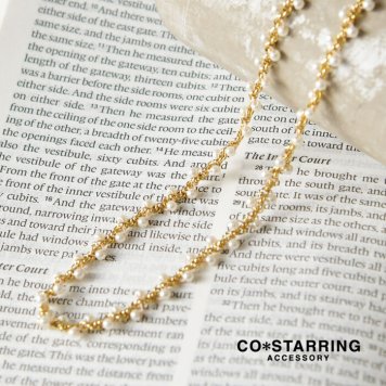 【CO＊STARRING コ・スターリング】パール編み 2WAY スライド ロングネックレス (25-8-003-LNE)レディース アクセサリー オケージョン 卒業式 ナチュラル きれいめ シンプル 上品 真珠 ギフト プレゼント クリスマス 30代 40代 50代 母の日 クリスマス ギフト プレゼント